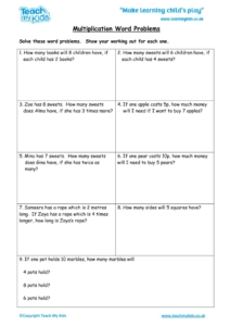 Worksheets for kids - multiplication-word-problems1